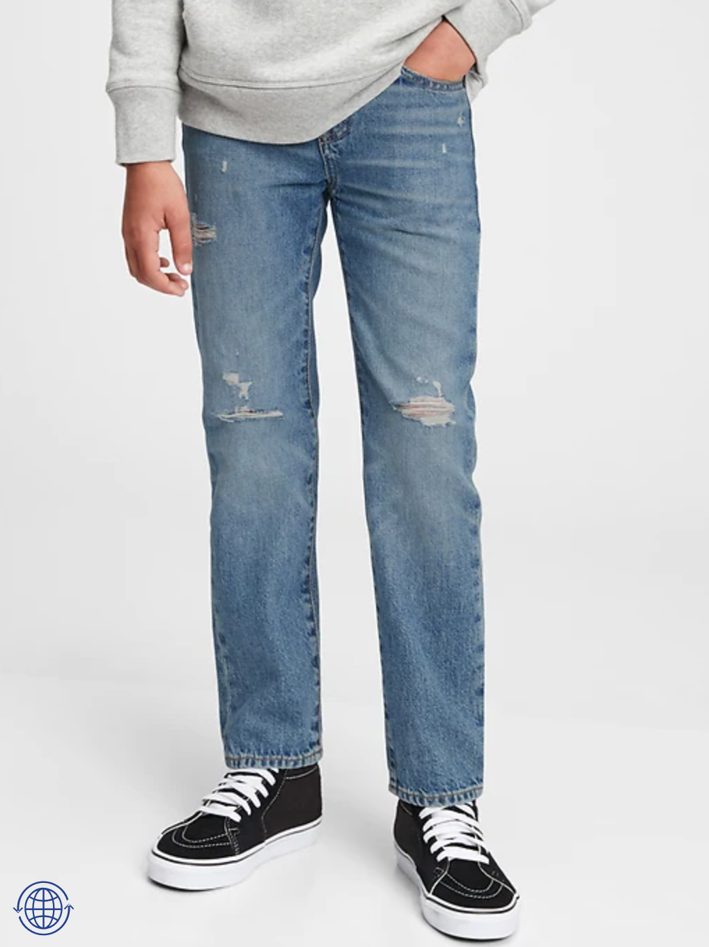 Kids original fit jeans with washwell. Png